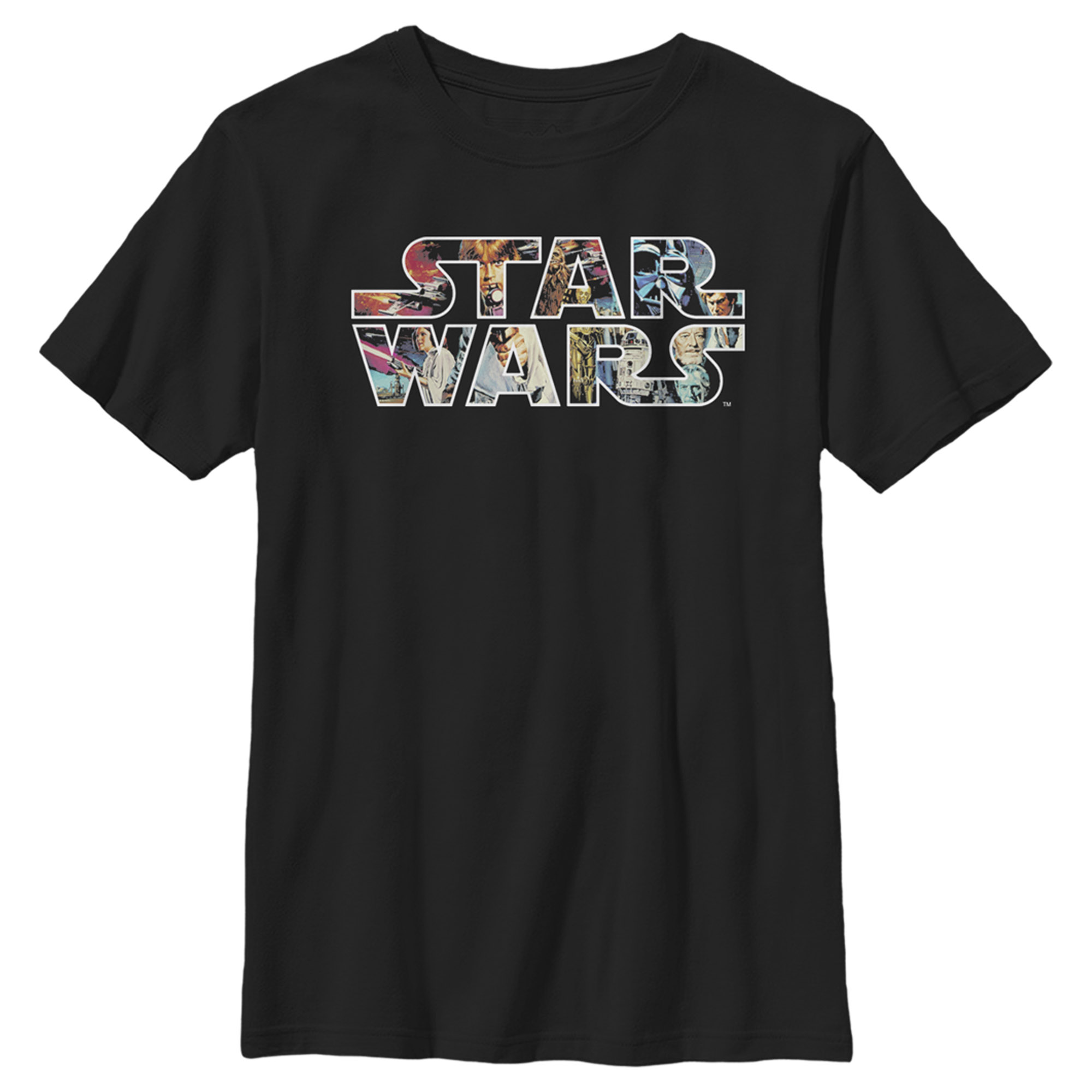 Boy's Star Wars: A New Hope Classic Poster Logo Graphic Tee Black Small